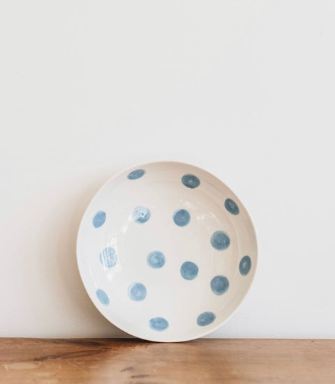 Cornflower Blue Spot Salad Bowl